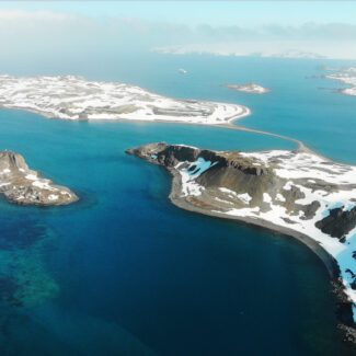 Vista aérea de la isla Rey Jorge